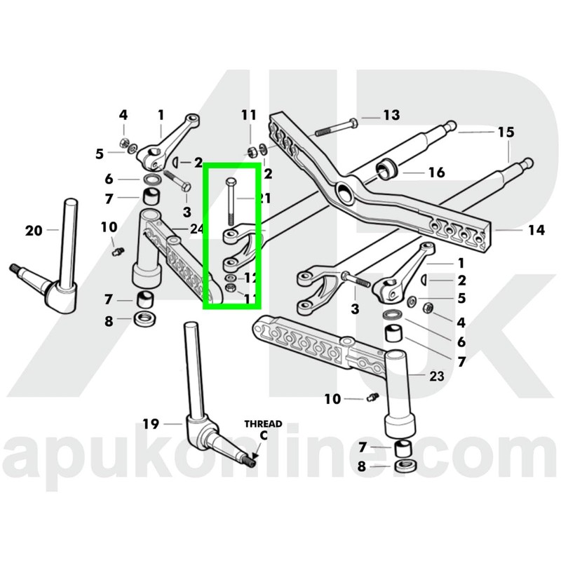 Front Axle Radius Arm Bolt Kit Replacement for Massey Ferguson