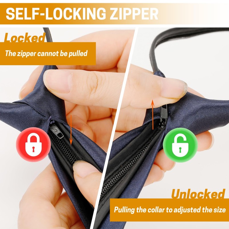 Aurya Boys'Solid Color Zipper Tie 19 inch Polyester Satin Zipper