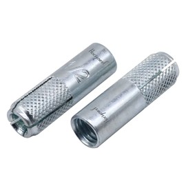 Horiznext 1/2" x 2 inch Drop-in Anchor, zinc-Plated Carbon Steel Expansion Sleeve Screw Bolts kit for Concrete Drywall (50 pcs)