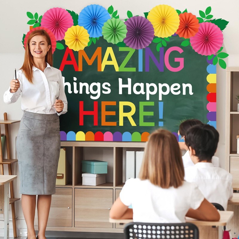 Classroom Bulletin Board Decorations with 3D Paper Fans Inspirational Amazing