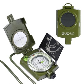 GUCOO Military Lensatic Compass for Hiking Survival Camping Hunting Gifts Army Waterproof Pocket Compass for Men Magnetic Map Metal Tactical Large Navigation Tritium Compass with Mirror