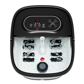 Snailax Foot Spa with Heat, Foot Bath, Collapsible Foot Spa Bath Massager with 8 Massage Rollers, Temperature Control, Bubbles, Pumice Stone, Foot Soaking Tub