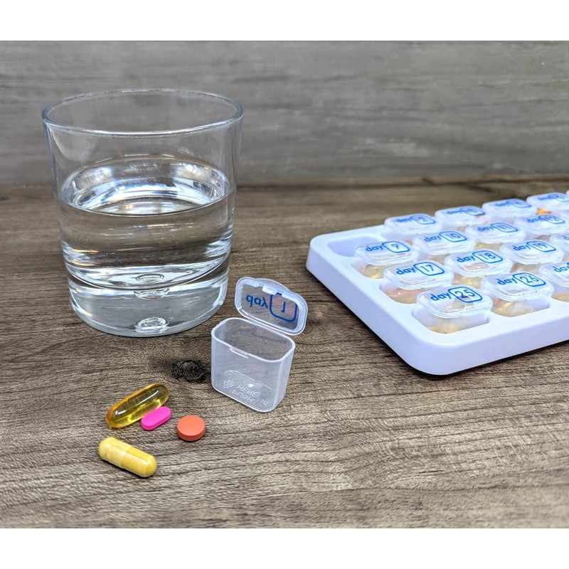 31 Day Monthly Pill Box Organizer Planner with Daily Removable