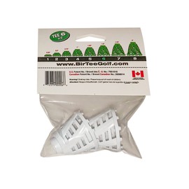 BirTee Golf Tees - PRO Speed Version with Enhanced Durability - Size #6 (1 1/2") Individual Size Pack - 2 Tees Per Pack. Indoor Golf Tees/Golf Simulator Tees/Winter Golf Tees (White)