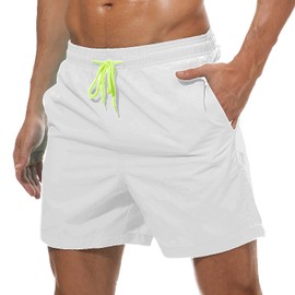 Viosea Mens Swim Trunk See Through Board Shorts Without Liner Beach Shorts Quick Dry Swimming Trunks for Beach Volleyball