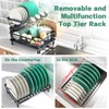 IMXSUMDA Dish Drying Rack, 2 Tier Dish Racks for Kitchen