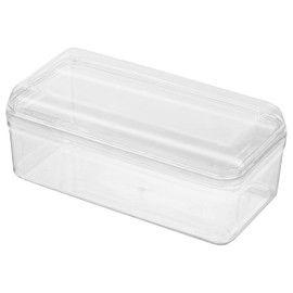Hammont Rectangle Acrylic Box - Shelf Organizer Bins - Clear Storage Containers - Bathroom Storage | Acrylic Makeup & Jewelry Box with Lid | 3.15”x3.15”x2.37” (4 Pack)