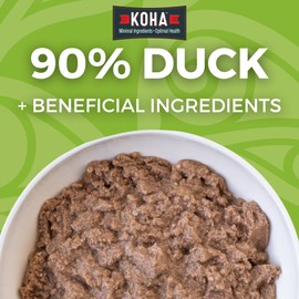 KOHA Limited Ingredient Diet Duck Entrée for Dogs - Sensitive Stomach Canned Dog Food - High Protein, No Fillers Pate Dog Food - 13 oz Pack of 12