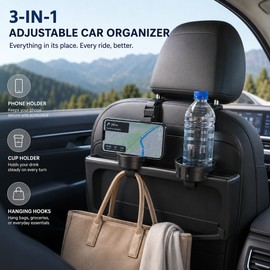 Adjustable Car Air Vent Cup Holder for Drinks – 3-in-1 Plastic Auto Organizer for Bottles, Cans & Small Items