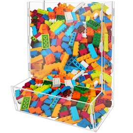 Montex Acrylic Wall Toy Dispenser, Acrylic Wall Storage, (Single Compartment) Hanging Organizer and Storage Bin for Playroom, Blocks, Cars, Balls, Snacks