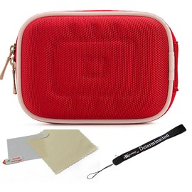 Red Nylon Durable Slim Cover Cube Carrying Case with Mesh Pocket for Casio EXILIM Point and Shoot Digital Camera