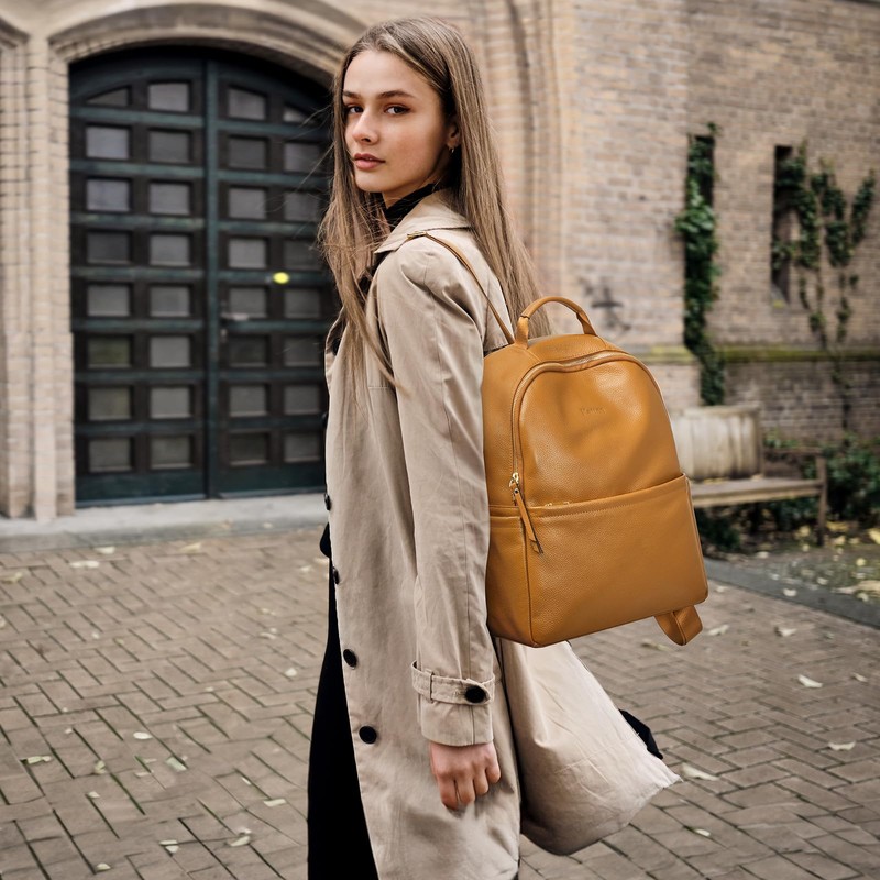 Kattee Genuine leather backpack purse for women Antitheft Rucksack Fit