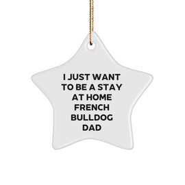 Funny French Bulldog Dad Gift, I Just Want to Be A Stay at Home French Bulldog Dad Star Ornament, Christmas Unique Gifts from Men to French Bulldog Lovers