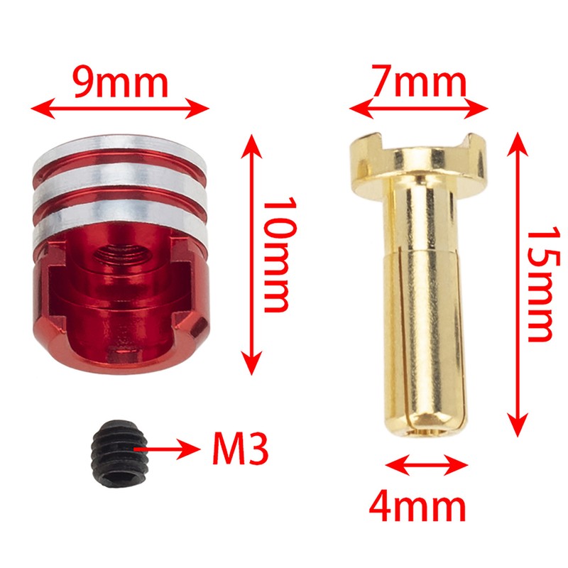 4pcs Battery Heatsink Plug Grips with 4mm Brass Bullets for