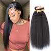 QEUOPE Yaki Straight Bundles Human Hair Color 1B Natural Black