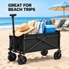 Folding Utility Wagon Cart, 330 lb Capacity, Collapsible Metal Frame