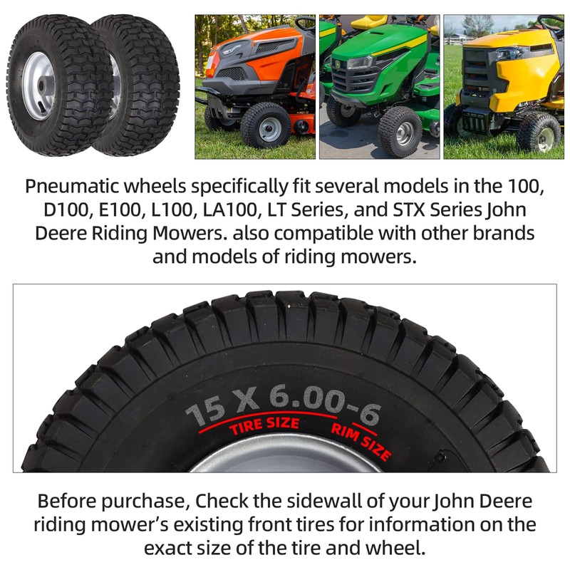 AR-PRO Replacement 15 x 6.00-6 Front Tire and Wheel Assemblies