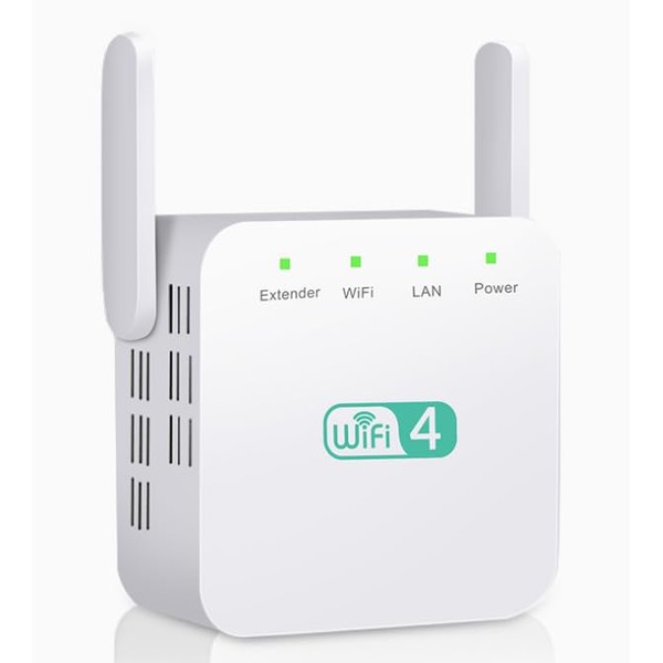 WiFi Range Extender, WiFi Signal Booster to 3650sq.ft and 35 Devices, 2.4G 300Mbps WiFi Extender Booster Wireless with LAN Port, Support AP/RPMode, Compatible with All Routers
