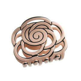 Vingtaine H7133 Rose Hair Claw Openwork Simple Office Hair Clip Hair Accessory, Pink