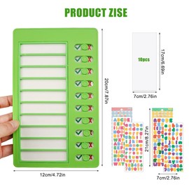 Pack of 4 To Do List Checklist Boards, DIY Wipe Clean Memo Checklist Boards, Interchangeable Plastic Board, Chore Chart Memo Board, Removable Reusable To Do List Memo for Children Learning Planning