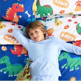 Joiedomi Kid Full Comforter Set - 7 Piece Cute Dinosaur Bedding Set for Boys/Girls - Super Soft Microfiber Bed in a Bag with Comforter, Sheets, Pillowcase & Sham