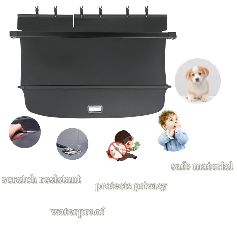 VESUL Retractable Trunk Cargo Cover Compatible with Volkswagen VW Tiguan