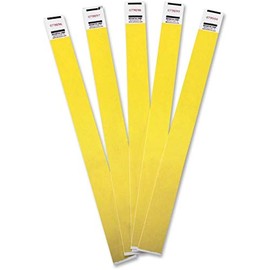 ADVANTUS Crowd Management Tyvek Wristbands, Sequentially Numbered, Yellow, Pack of 100 (75444)