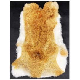 Forssils Natural Rabbit Fur Pelt(10" by 15") Rabbit Hide Sewing Quality Hide Leather -Soft Professionally Tanned (Golden,2Pcs)