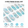 EBANKU Semi Cured Gel Nail Strips, 20PCS Blue Marble UV