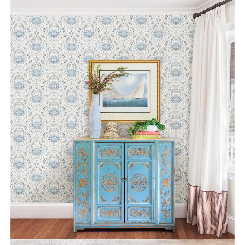 NuWallpaper Blue Shellby Peel & Stick Wallpaper