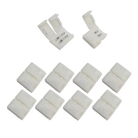 10 Pcs Strip to Strip Unwired Gapless Solderless Snap Down 2 Pin Single Color LED Light Strip Connector for 8mm Wide 3528 2835 Single Color Flex LED Strips