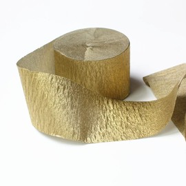 CC wonderland zone 12 Rolls of Gold Crepe Tapes, Crepe Paper Streamers Celebration Decoration, Each 4.5 cm x 25 m