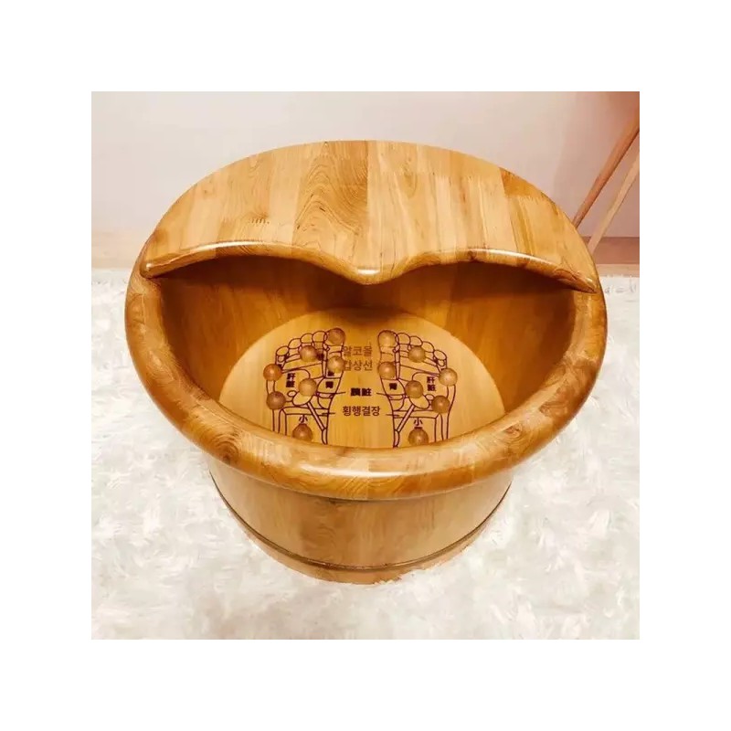 편백나무 족욕기 히노끼 발찜질 나무통 발욕 힐링 온천 [30 이중