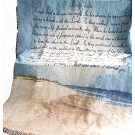 Manual Inspirational Collection 50 x 60-Inch Tapestry Throw with Poem, Footprints in The Sand