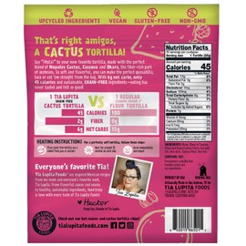Tia Lupita Grain Free Tortillas | 3 Packs x 10 Tortillas per Pack - Low Carb, High Fiber, Low Calorie (45 Calories Each), Non GMO, Gluten Free - Cactus, Cassava and Okara (upcycled soy bean flour)