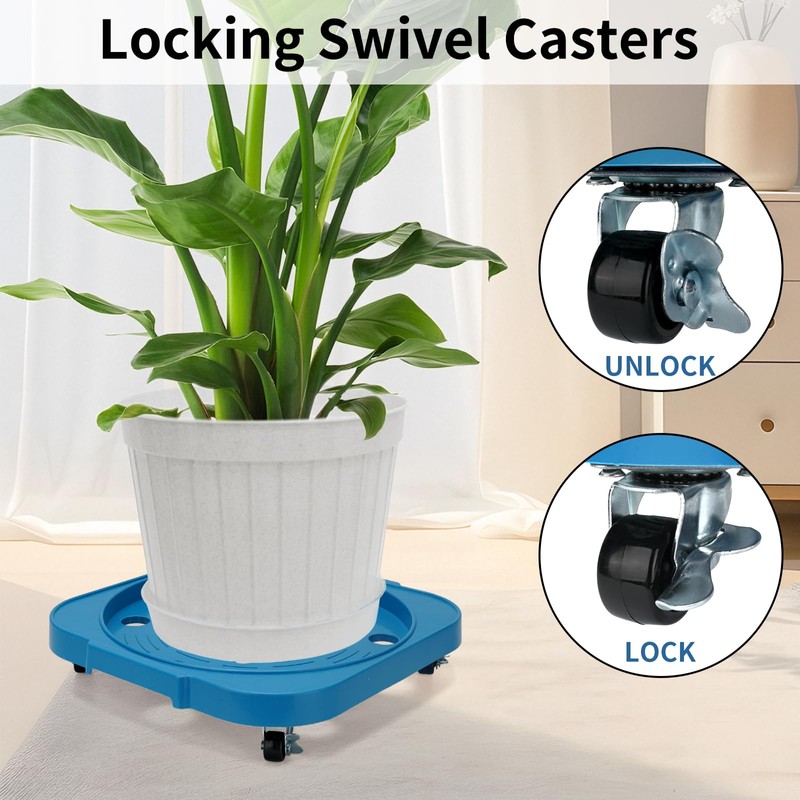 iwreaiy 3-Pack 5 Gallon Bucket Dollies with Locking Casters