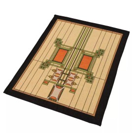 Rennie Rose Louis Sullivan Prairie Style Art Glass Window Woven Tapestry Placemat 17.5x13.5"