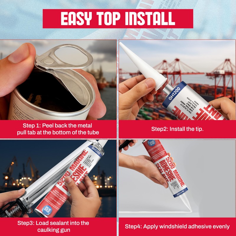 GH1200-5200 Marine Sealant White - 12.5 Oz Smoothly Dispenses Boat
