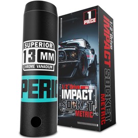 Aiourx 1/2" Drive Impact Socket, 13 mm Deep Socket, Metric, 6 Point, CR-V, for Car Repair, Loosen The Fastening Nut