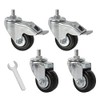 3" Swivel Caster Wheels with Brake – Heavy-Duty Rubber Grill
