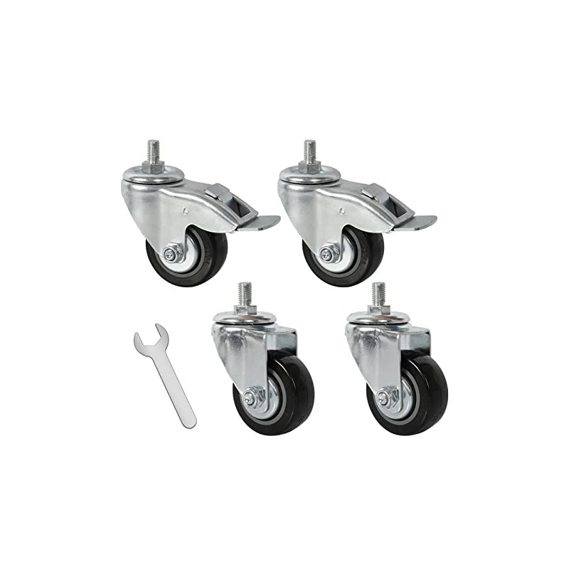 3" Swivel Caster Wheels with Brake – Heavy-Duty Rubber Grill