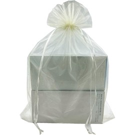 LYSXP - 30 bolsas de organza de 25.4 x 35.56 cm, color marfil, grandes bolsas de organza transparentes con cordón para fiesta, Navidad, bolsas de caramelo..