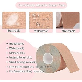 BoobTape for Women Breast Lift Tape for Strapless Dress Nipple Tape, Multipurpose Body Tape for Breast Push Up Body Tape Nude Color