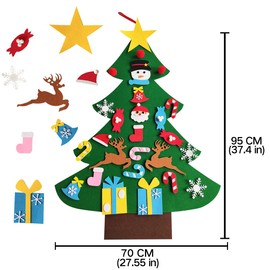Felt Christmas Tree for Kids, 26 Removable Ornaments, Christmas Gifts for Kids, Christmas Decoration for Door Walls