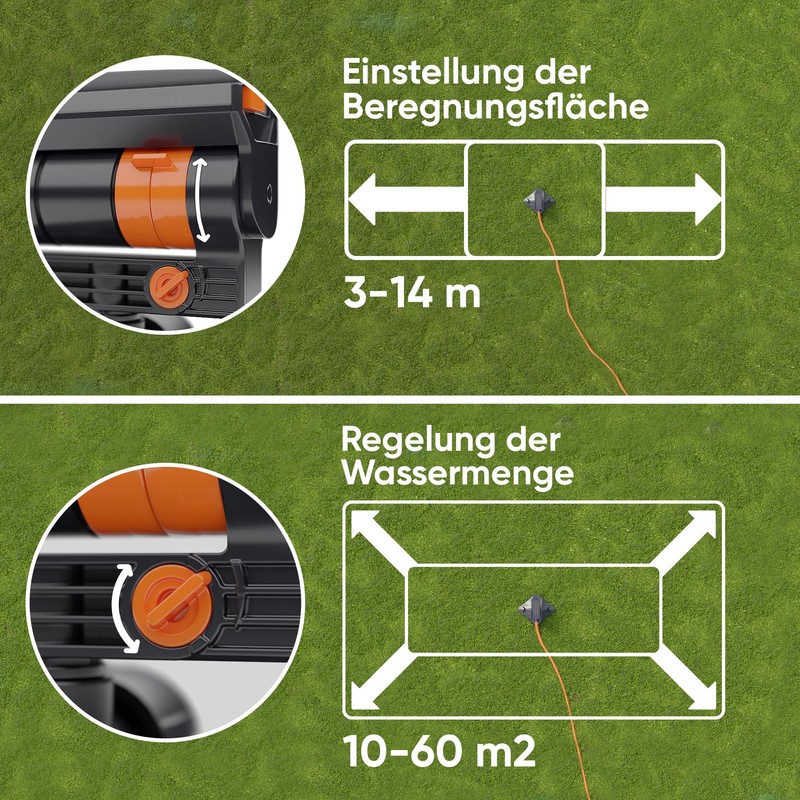Björn&Schiller Lawn Sprinkler, Oscillation Sprinkler, Square Sprinkler for Small and