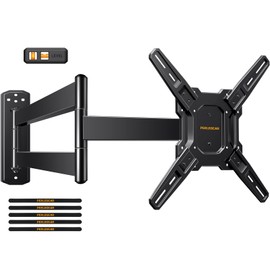 Perlegear Long Arm TV Wall Mount for 26-65 inch TVs up to 100 lbs, Corner TV Mount Bracket with 31.65” Extension, Swivel, Tilt Articulating Arms, Max VESA 400x400mm, Full Motion Wall Mount PGMF25B