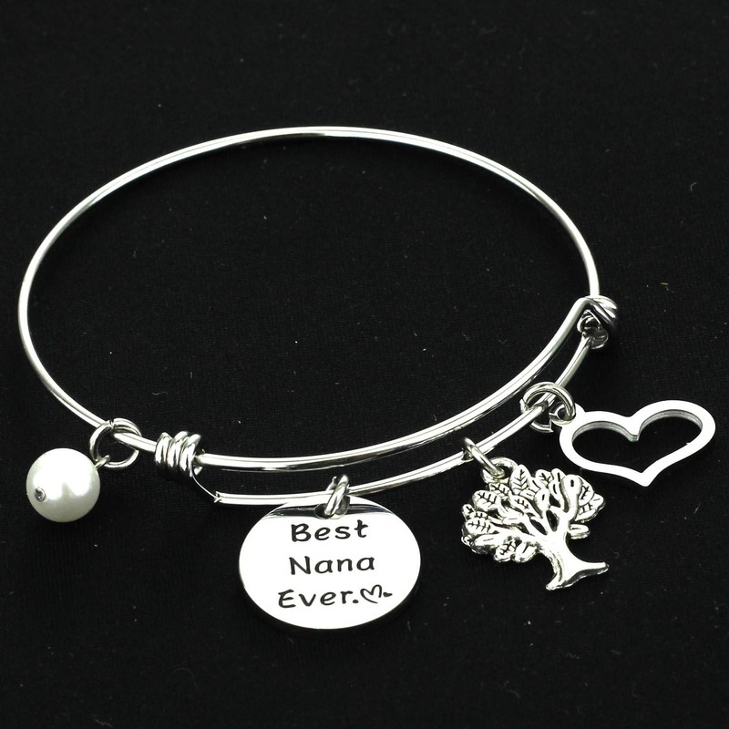 Kivosliviz Best Nana Ever Bracelet Birthday Gift for Nana Expandable