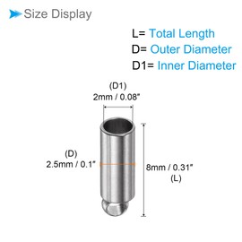 CoCud Barrel End Caps, 2mm Inner Diameter, Stainless Steel Smooth Crimp End Cord End Cap Steel Color - (Applications: for Bracelets Necklace Pendant Jewelry Making DIY), 20-Pieces