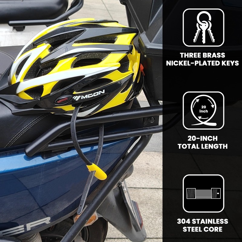 20 Inch Zip Tie Lock Keyed Alike, Adjustable Cable Lock