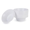 Iceten Pack of 100 White Plastic Bowls, Reusable and Washable